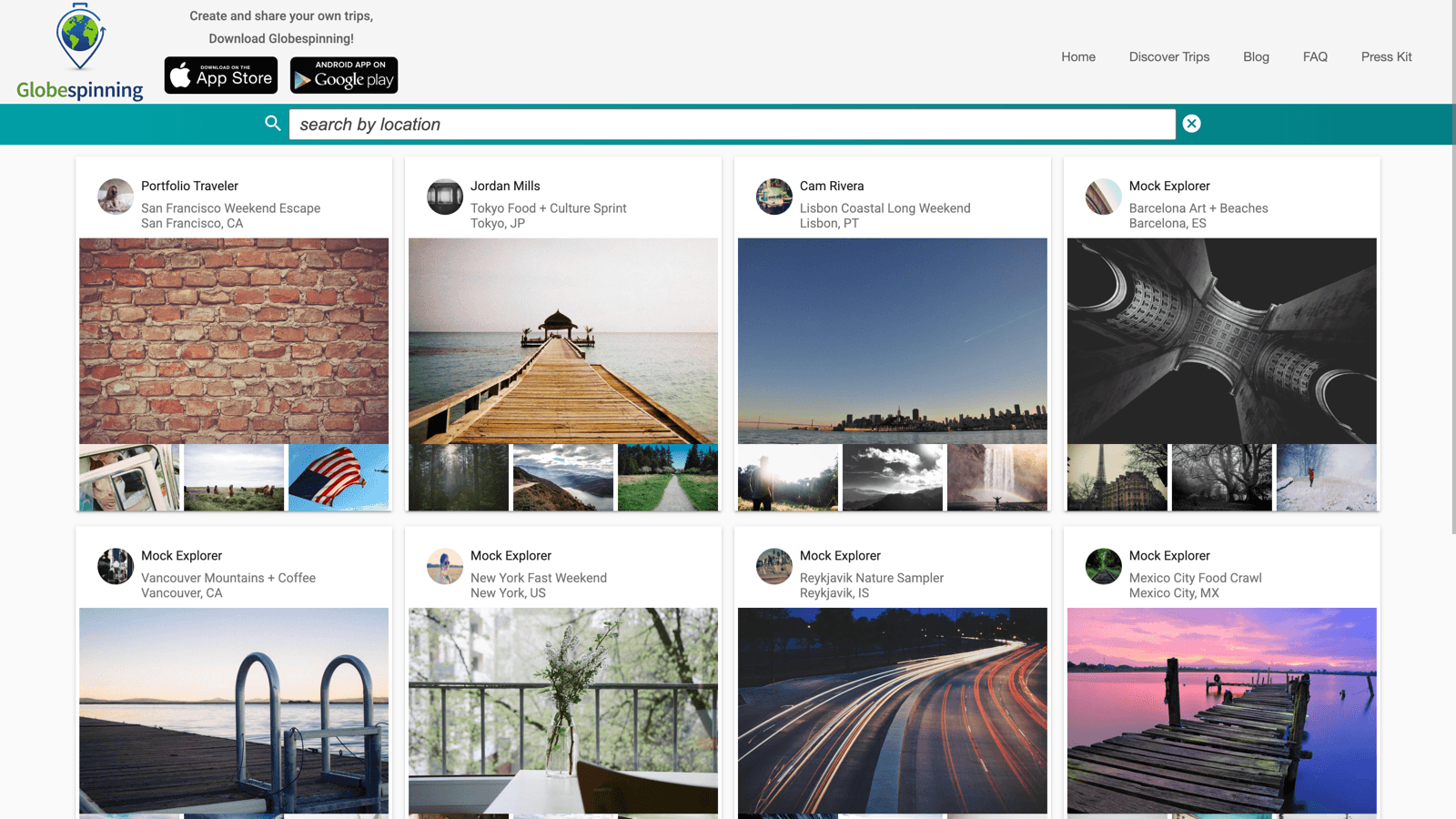 globespinning trip web itineraries